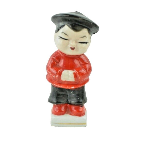 Bowing Oriental Couple Figurines Mid Century Vintage 4 inch tall - Picture 6 of 9